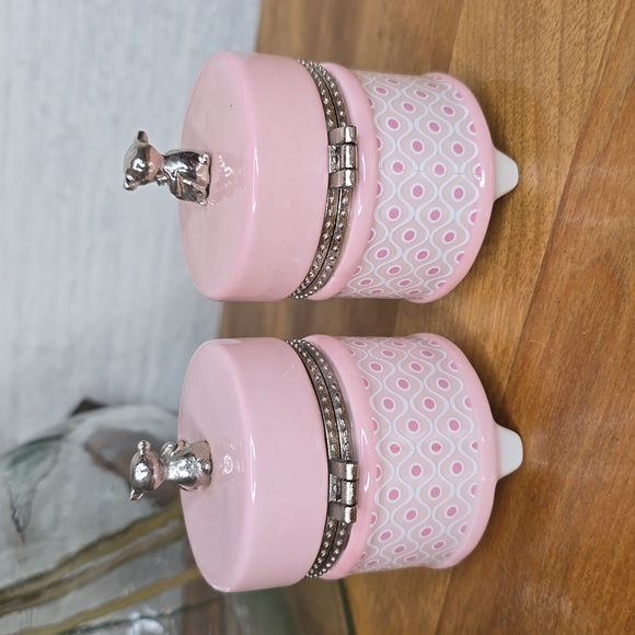 Demdaco First Tooth & First Curl Pink Ceramic Stoneware Keepsake - Picture 2 of 5